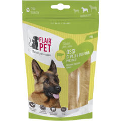 FLAIR PET OSSI DI PELLE BOVINA PRESSATI 70g 11CM