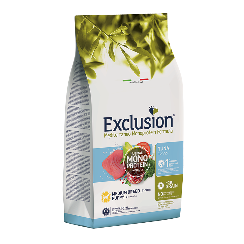 EXCLUSION MEDITERRANEO PUPPY MEDIUM BREED TONNO