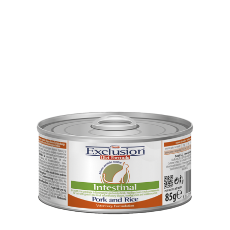 EXCLUSION DIET CAT INTESTINAL MAIALE E RISO 85GR