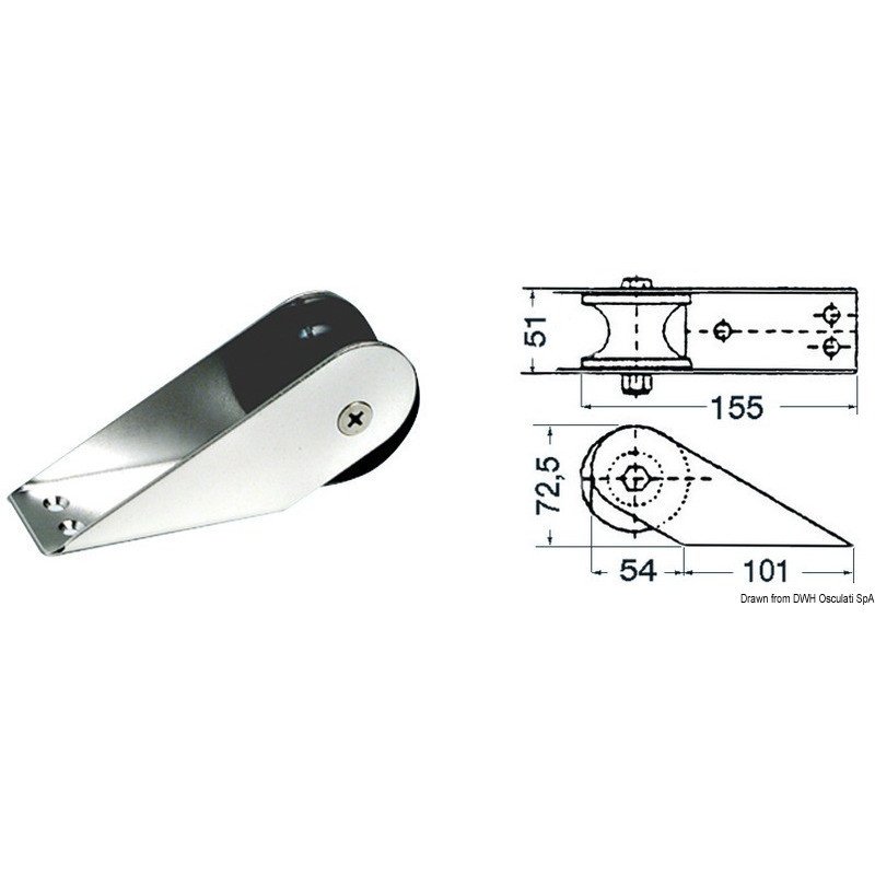 OSCULATI MUSONE DI PRUA INOX 155X51MM