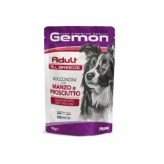 GEMON MANZO E PROSCIUTTO BOCCONCINI BUSTINE CANE 100gr