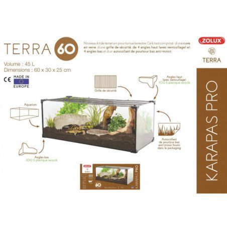 ZOLUX KARAPAS 60 PRO TERRA TARTARUGHIERA NERA