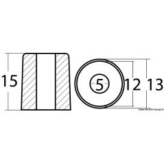 OSCULATI ANODO A CILINDRO PER YAMAHA 2,5/9,9 HP ZINCO