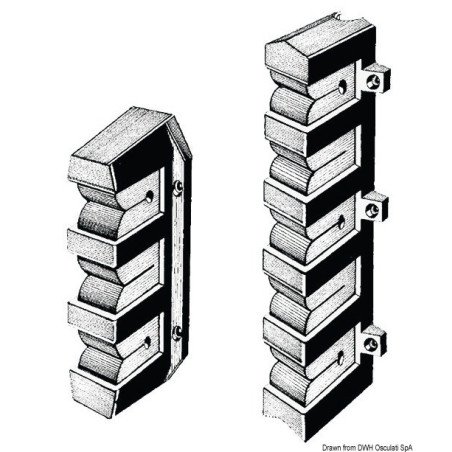 OSCULATI SUPPORTO PORTACANNE 3 POSTI 198X62MM