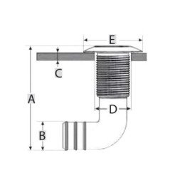 LALIZAS SCARICO A MARE A 90 GRADI IN NYLON CURVO