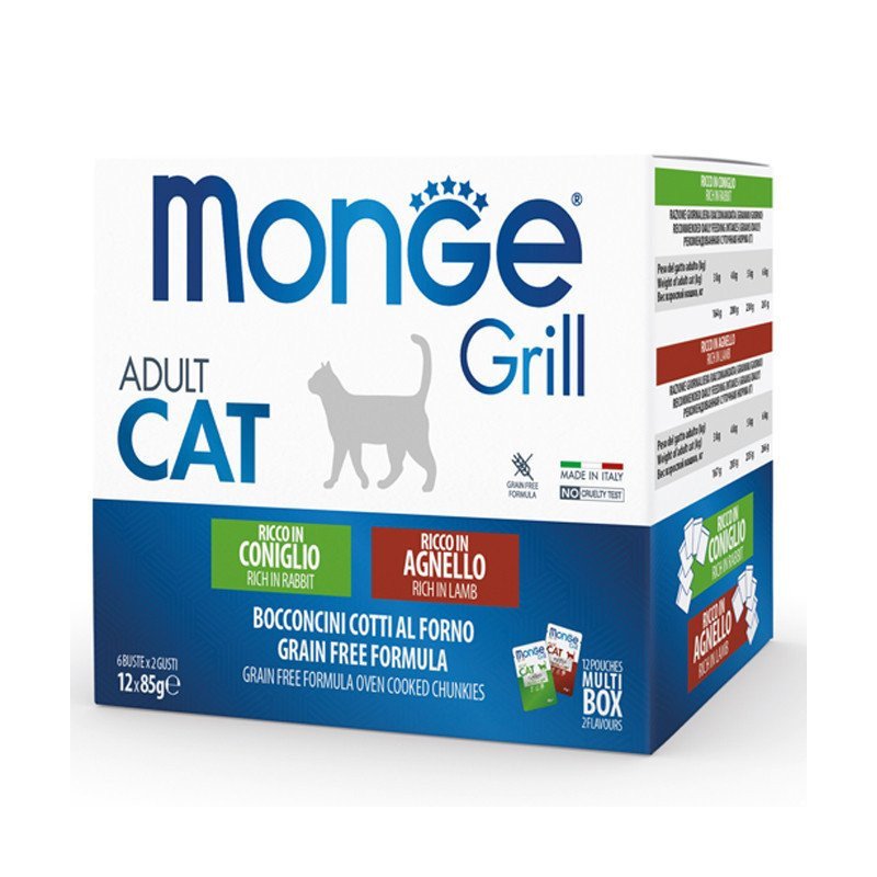 MONGE CAT MULTIPACK GRILL ADULT 12X85GR