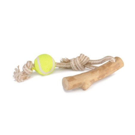 CAMON GIOCO PER CANI PALLA DA TENNIS E LEGNO DI CAFFE
