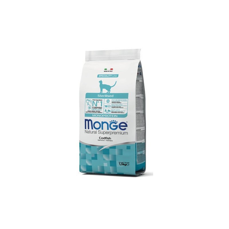 MONGE CROCCANTINI GATTO STERILIZZATO AL MERLUZZO 1.5KG