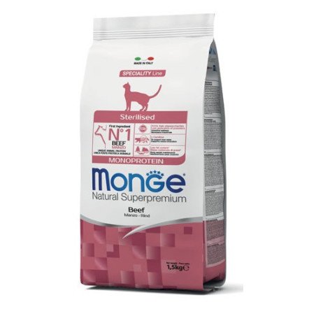 MONGE CROCCANTINI GATTO STERILIZZATO MANZO 1.5KG