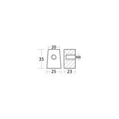 OSCULATI ANODO ZINCO PIEDE YAMAHA 30/60 HP