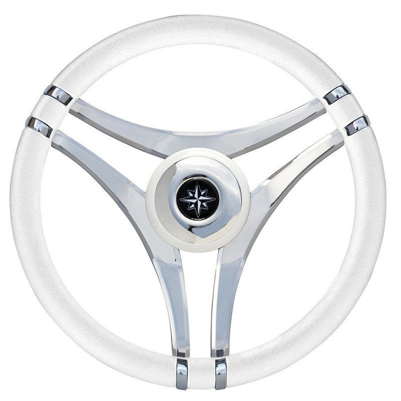 OSCULATI VOLANTE IMPACT BIANCO CON RAZZE ACCIAIO