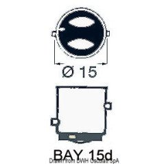 OSCULATI 24V 25W LAMPADINA A FILAMENTO VERTICALE ALOGENA