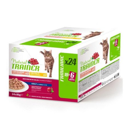 NATURAL TRAINER MULTIPACK ADULT SALMONE E POLLO 24x85GR
