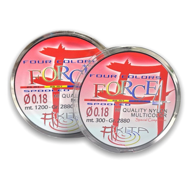 AKITA NYLON MULTICOLOR FORCE 4 SPOOLEED 300MT