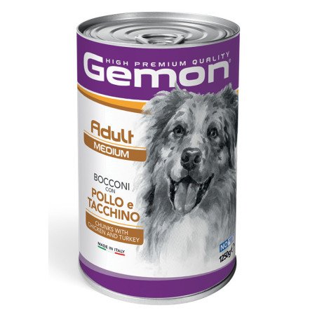 GEMON POLLO E TACCHINO BOCCONI CANE 1250gr