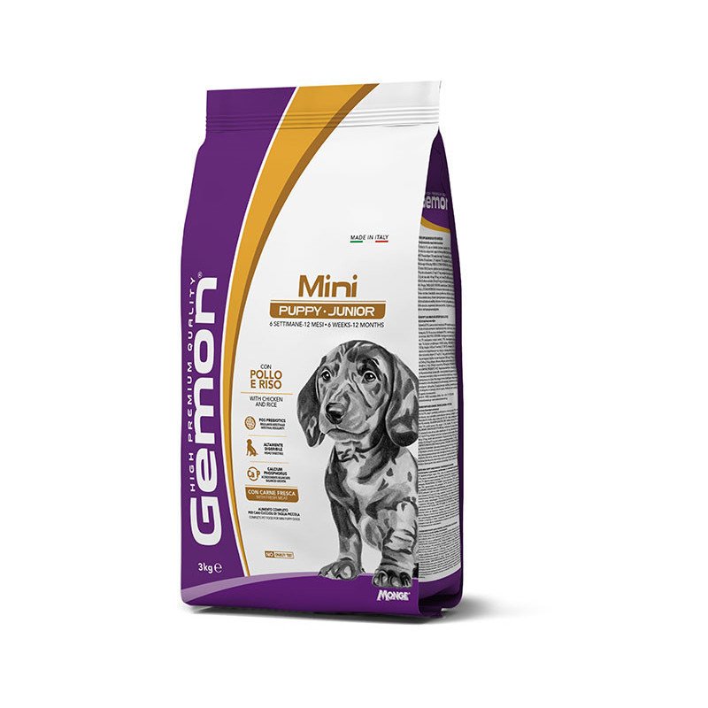 GEMON DOG MINI PUPPY JUNIOR POLLO E RISO 3KG