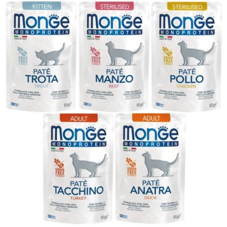 MONGE GATTO PATE' MONOPROTEICI 85GR
