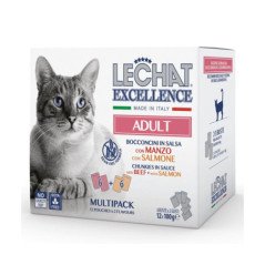 LECHAT EXCELLENCE GATTO ADULTO MANZO E SALMONE 12X100GR