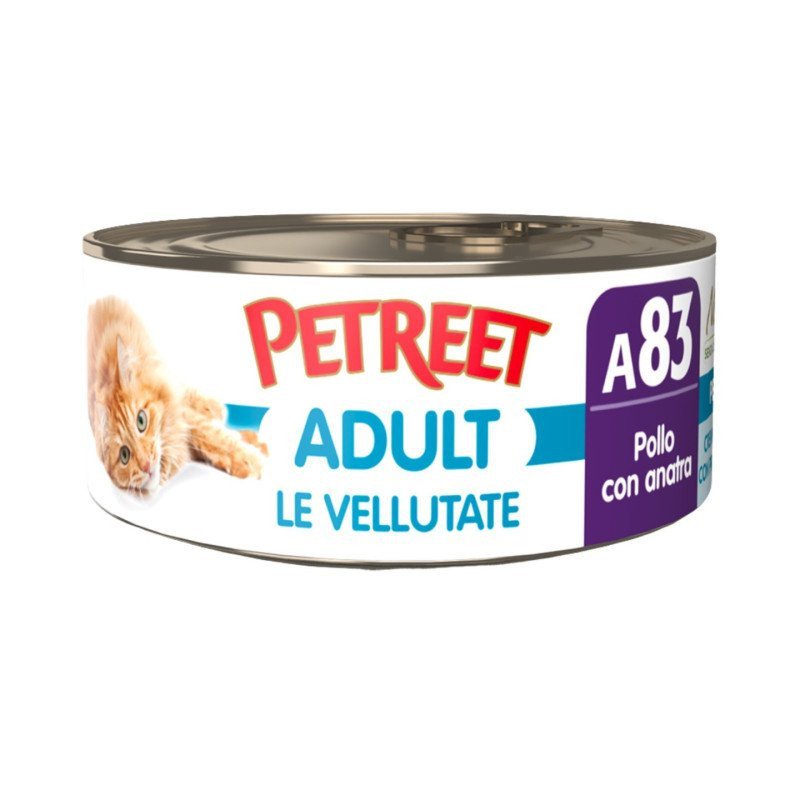 PETREET VELLUTATE ADULT A83 POLLO CON ANATRA 70GR