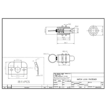 OSCULATI CHIUSURA PER GAVONI A MOLLA CON PORTALUCCHETTO