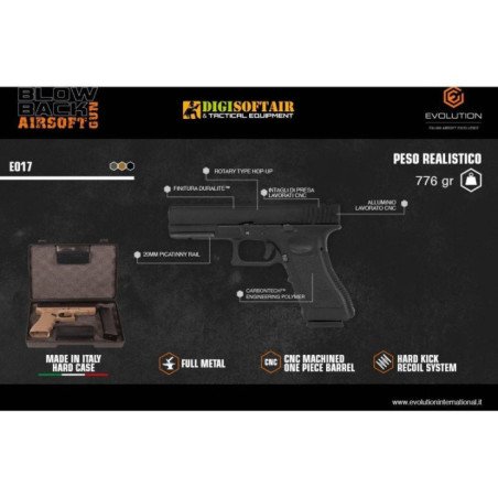EVOLUTION PISTOLA A GAS E017 OD GREEN