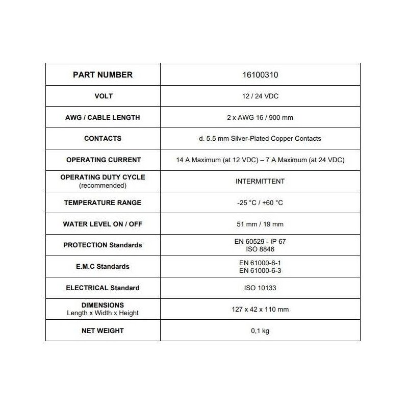 MARCO AS3 INTERRUTTORE AUTOMATICO PER POMPE DI SENTINA