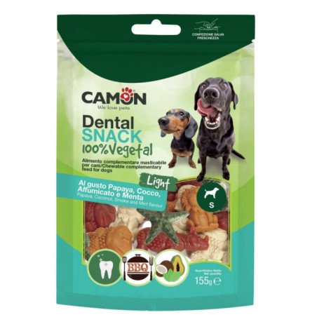 CAMON DENTAL SNACK 100% VEGETAL GUSTO PAPAYA-COCCO-AFFUMICATO-MENTA