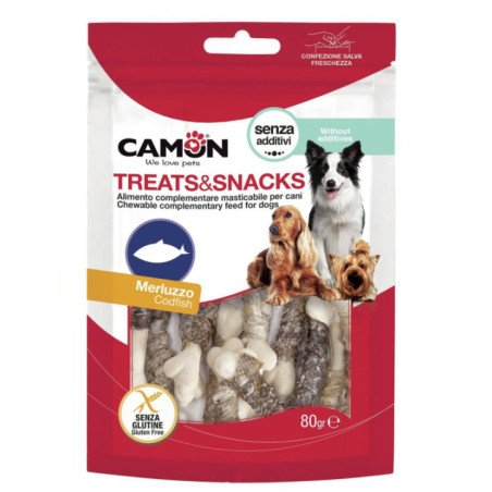 CAMON SNACK OSSO RIVESTITO IN PELLE DI MERLUZZO 80GR