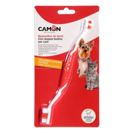 CAMON SPAZZOLINO DA DENTI CON DOPPIA TESTINA PER CANI