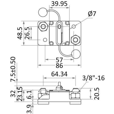 OSCULATI INTERRUTTORE TERMICO STAGNO 70 A