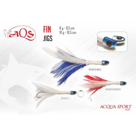 AQS FIN JIGS 10GR TESTINA PIUMATA 10.5CM