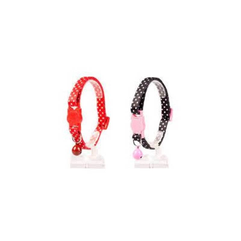 LEOPET COLLARE WHITE DOTS A POIS E CAMPANELLA PER GATTI
