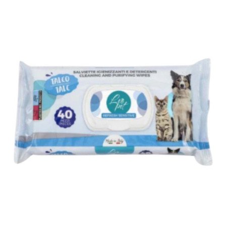 LEOPET SALVIETTE IGIENIZZANTI ALL TALCO 40PZ