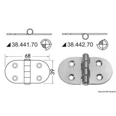 OSCULATI CERNIERA INOX NODO SPORGENTE 68X39MM