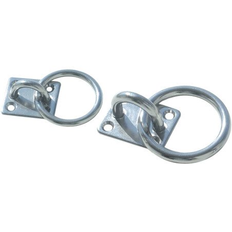 ANELLO CON PIASTRA RETTANGOLARE ACCIAIO INOX AISI 316