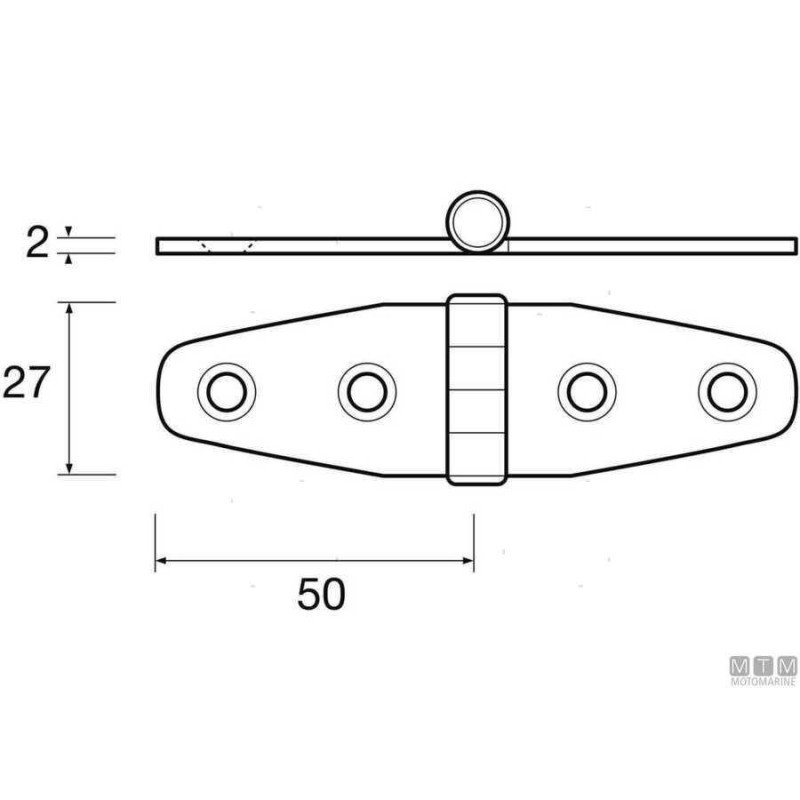 MTM CERNIERA INOX WING H27 x L50+50