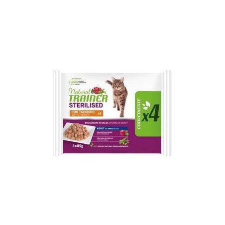 NATURAL TRAINER FLOW PACK STERILIZZATO TACCHINO 4X85GR