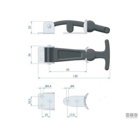 MTM CHIUSURA LEVA ROCA INOX RUBBER 130X34 MM