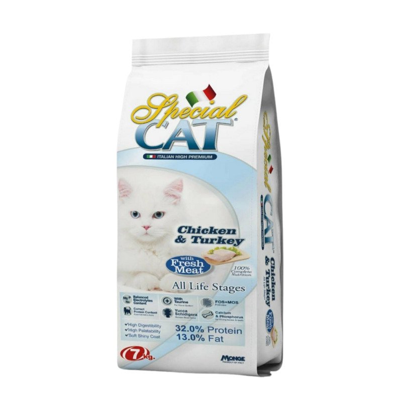 MONGE SPECIAL CAT CROCCANTINI POLLO E TACCHINO 7KG