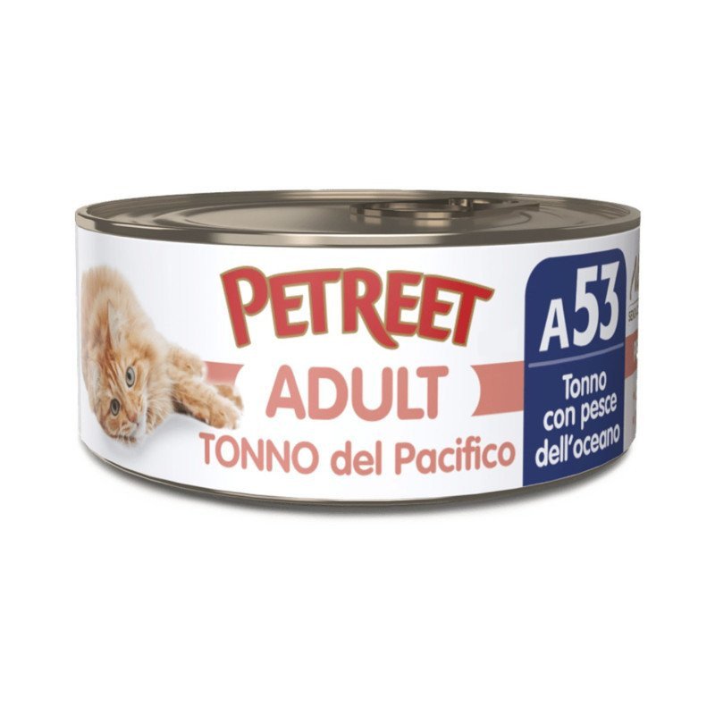 PETREET TONNO DEL PACIFICO ADULT A53 TONNO CON PESCE DELL'OCEANO 70GR