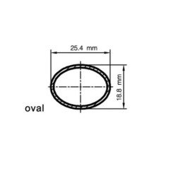 TREM CORRIMANO IN TUBO OVALIZZATO PVD NERO INTERASSE 220MM