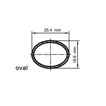TREM CORRIMANO IN TUBO OVALIZZATO PVD NERO INTERASSE 220MM