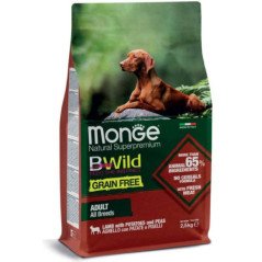 MONGE BWILD CROCCANTINI ADULT ALL BREEEDS AGNELLO CON PATATE PISELLI