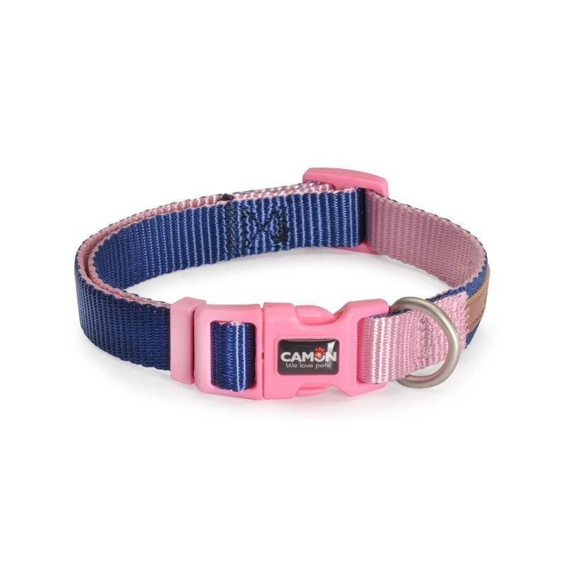 CAMON COLLARE NYLON BICOLORE ARANCIO E BLU