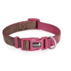 CAMON COLLARE NYLON BICOLORE MARRONE E CICLAMINO