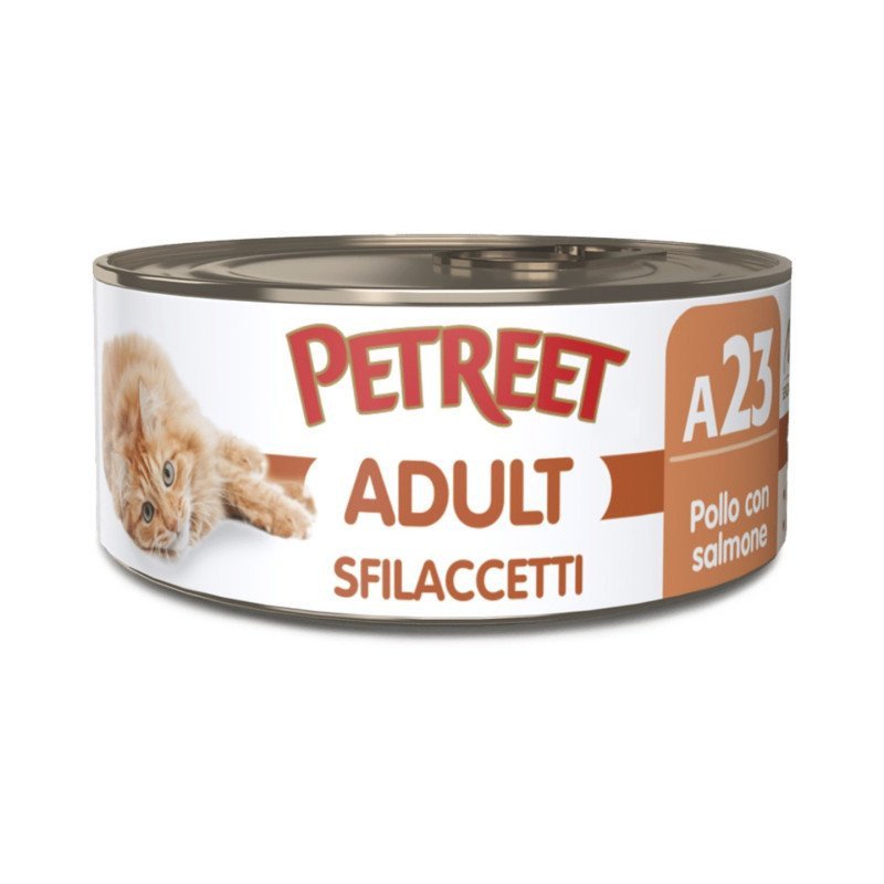 PETREET SFILACCETTI ADULT A23 POLLO CON SALMONE 70GR