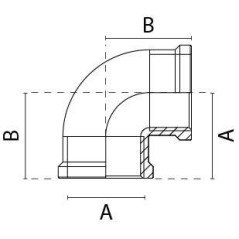 RACCORDO A GOMITO A 90 FEMMINA FEMMINA