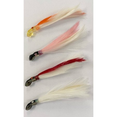 ARTIFICIALE SIMIL 9CM POLPETTO CON PIUMA