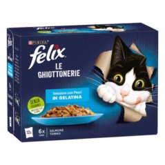 PURINA GATTO FELIX LE GHIOTTONERIE SALMONE E TONNO 12X85GR