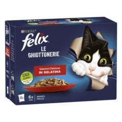 PURINA GATTO FELIX LE GHIOTTONERIE MANZO E POLLO 12X85